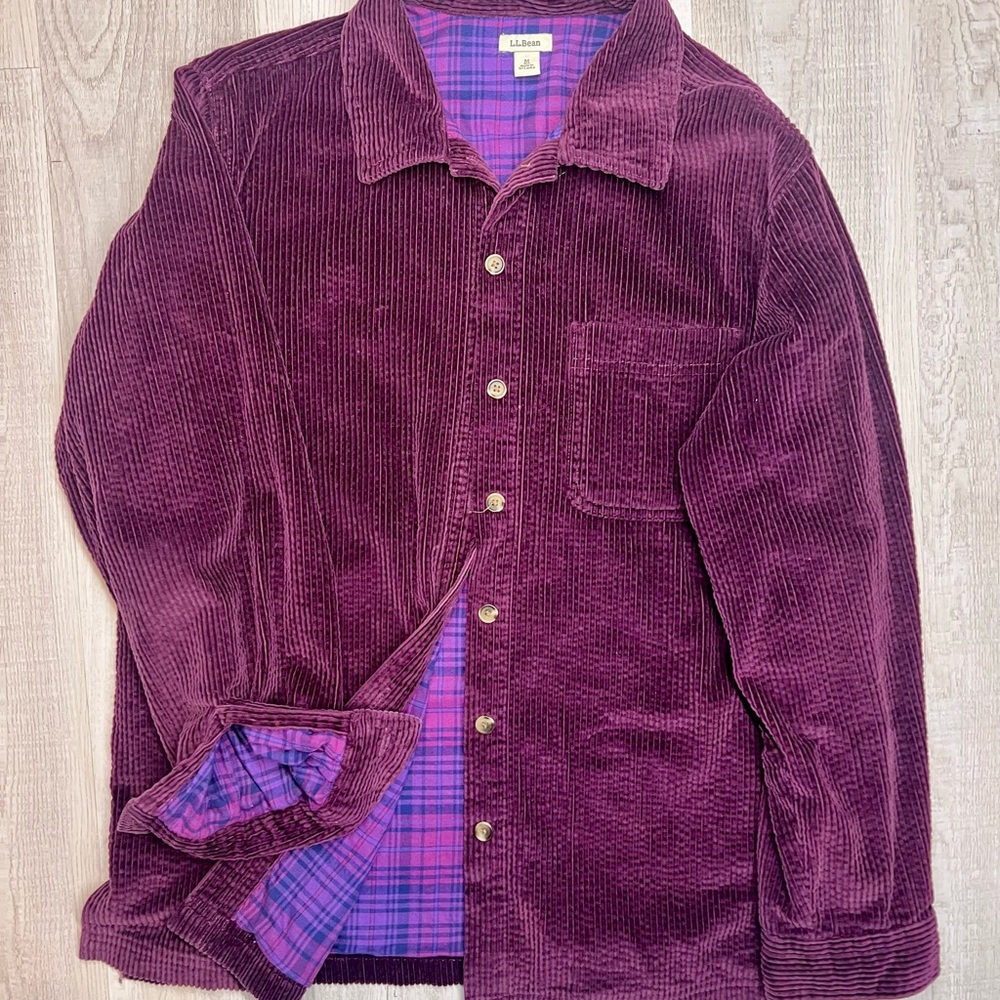 Eddie Bauer Purple Corduroy Shirt Jacket